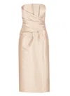 Alberta Ferretti Ivory Silk Blend Dress In Neutrals