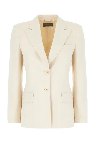 ALBERTA FERRETTI IVORY STRETCH VISCOSE BLEND BLAZER