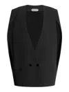 Alberta Ferretti Black Structured Sleeveless Viscose Jacket In Black