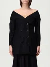 Alberta Ferretti Shoulder Exposed Tailored Double-breasted Jacket In Black