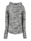 Alberta Ferretti Asymmetrical Wool Blend Lightweight Jacket In Black