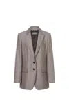 Alberta Ferretti Single-breasted Virgin Wool Blazer In Black