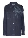Alberta Ferretti Blue Denim Jacket With Embroidery In Blue