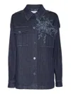 Alberta Ferretti Blue Denim Jacket With Embroidery In Blue