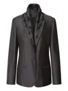 Alberta Ferretti Alberta Ferreti Brown Wool Silk Blazer In Brown