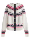 Alberta Ferretti Patterned Wool Cardigan In White