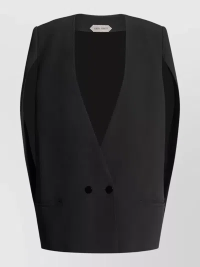 ALBERTA FERRETTI JACKET DEEP V NECK CAPE SLEEVES SHOULDERS