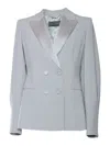 Alberta Ferretti Button Suit Coat In Gray