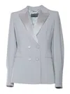 Alberta Ferretti Button Suit Coat In Grey