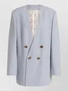 Alberta Ferretti Jacket Long Sleeves Padded Shoulders Buttons Lapels In Pink