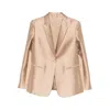 Alberta Ferretti Buttoned Peak-lapel Jacket In Neutral