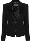 Alberta Ferretti Flared Trousers Notched Lapels Satin Lapel