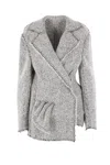 Alberta Ferretti Herringbone Wrap-around Jacket In Gray
