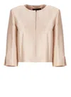 Alberta Ferretti Satin Jacket In Beige
