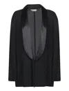Alberta Ferretti Georgette Blazer In Black