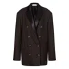 Alberta Ferretti Double-breasted Wool Blazer In Brown