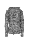 Alberta Ferretti Asymmetrical Wool Blend Lightweight Jacket In Gray