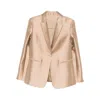Alberta Ferretti Buttoned Peak-lapel Jacket In Brown