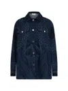 Alberta Ferretti Jacquard-pattern Denim Jacket In Blue
