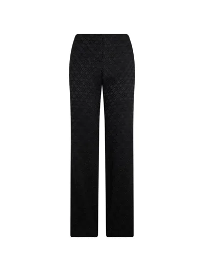 Alberta Ferretti Jacquard-patterned Straight-leg Trousers In Brown