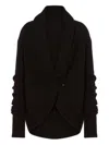 Alberta Ferretti Knitwear With Lace Detail And Shawl Collar In Black