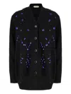 Alberta Ferretti Crystal-embellished Cardigan In Black