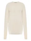 Alberta Ferretti Crew Neck Knitwear Long Sleeve Ribbed Top In Neutral