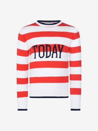 Alberta Ferretti Junior Babies' Junior Girls Striped Today Sweater 4 Yrs Red