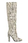 Alberta Ferretti Knee-high Boots With Sequins In Gold