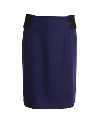 Alberta Ferretti Knee Length Skirt In Purple Wool In Blue