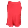 Alberta Ferretti Knee Length Skirt In Red Silk
