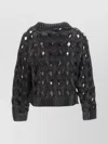 ALBERTA FERRETTI KNIT CREW CROPPED OPEN RIBBED