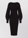 Alberta Ferretti Knit Dress Voluminous Sleeves In Black