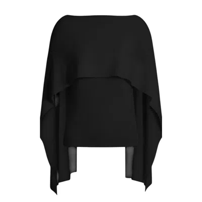 Alberta Ferretti Knitted Top With Cape In Black