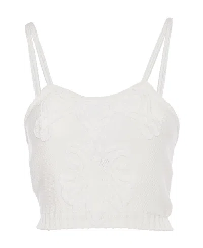 Alberta Ferretti Knitting Sling In White