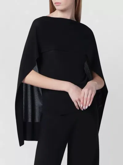 Alberta Ferretti Knitwear Cape Design Open Back Style In Black