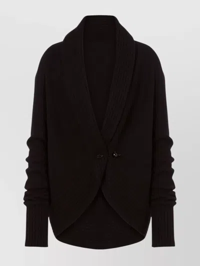 ALBERTA FERRETTI KNITWEAR WITH LACE DETAIL AND SHAWL COLLAR
