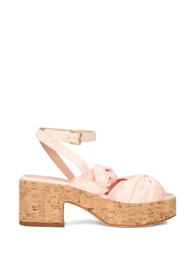 Alberta Ferretti Knot-detail Platform Sandals In Pink