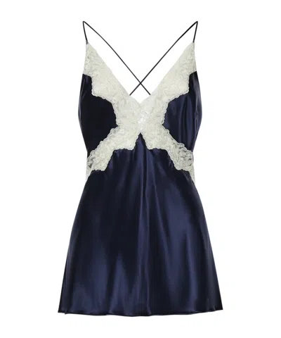 Alberta Ferretti Lace Camisole In Blue