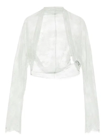 Alberta Ferretti Langärmelige Jacke Aus Spitze In White