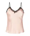 Alberta Ferretti Lace Trim Sleeveless Top In Nude