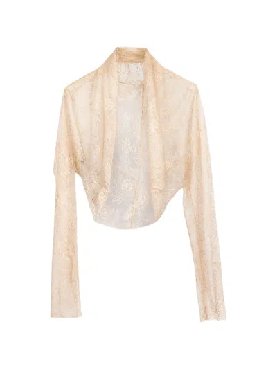 Alberta Ferretti Lace Effect Sheer Jacket In Multi