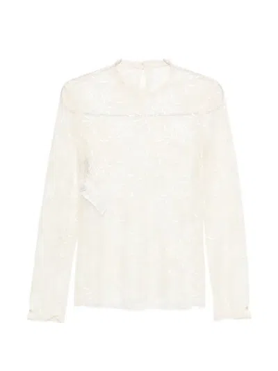 Alberta Ferretti Lace-floral Blouse In Multi