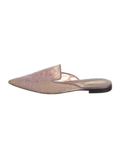 Pre-owned Alberta Ferretti Lace Lace Pattern Mules In Pink