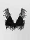 Alberta Ferretti Floral-embroidered Top In Black