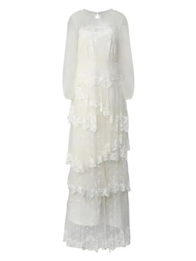 ALBERTA FERRETTI LACE MAXI DRESS