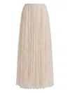 Alberta Ferretti Lace Midi Skirt In Neutral