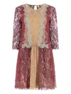Alberta Ferretti Dress In Lace In Purple