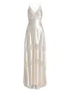 Alberta Ferretti Lace Panel Dress In White