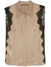 Alberta Ferretti Lace-panel Shirt In Gold